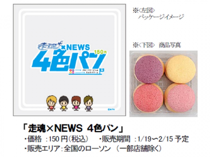「走魂×NEWS 4色パン」